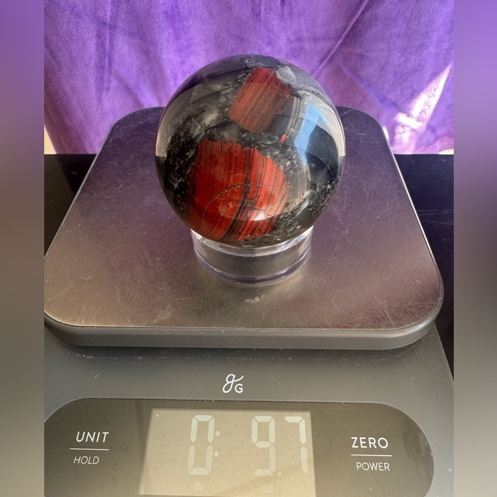African Bloodstone (Setonite) Sphere (Madagascar) - Picture 3 of 5